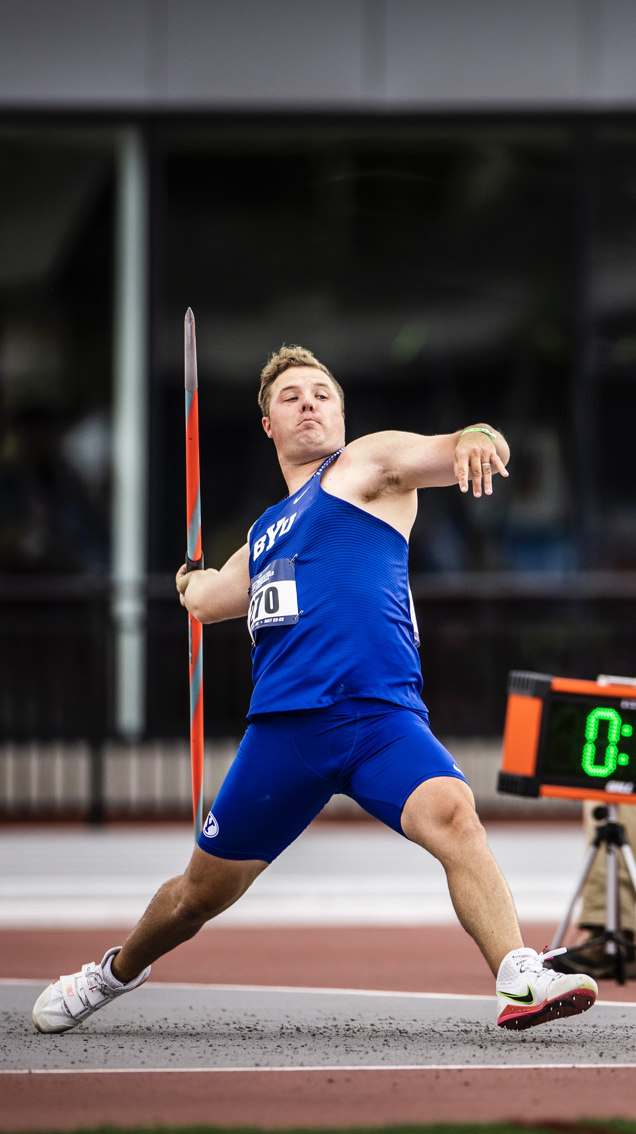 Michael Whittaker throwing javelin